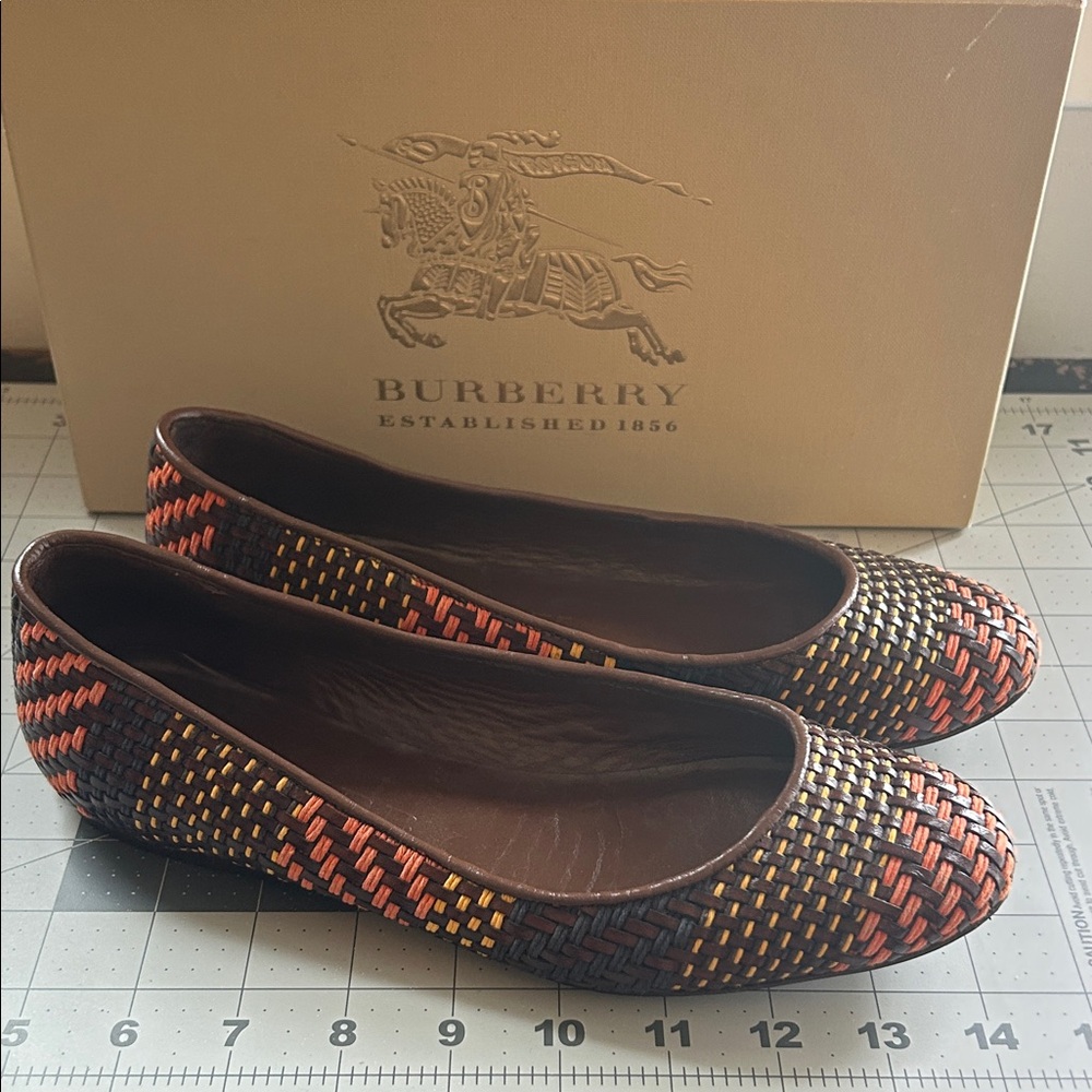 Burberry Multicolor Woven Flats